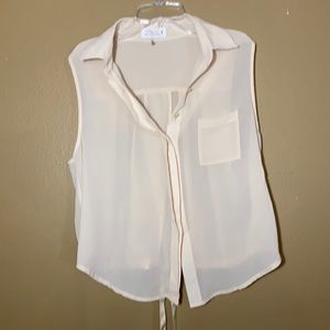 Sheer cream blouse